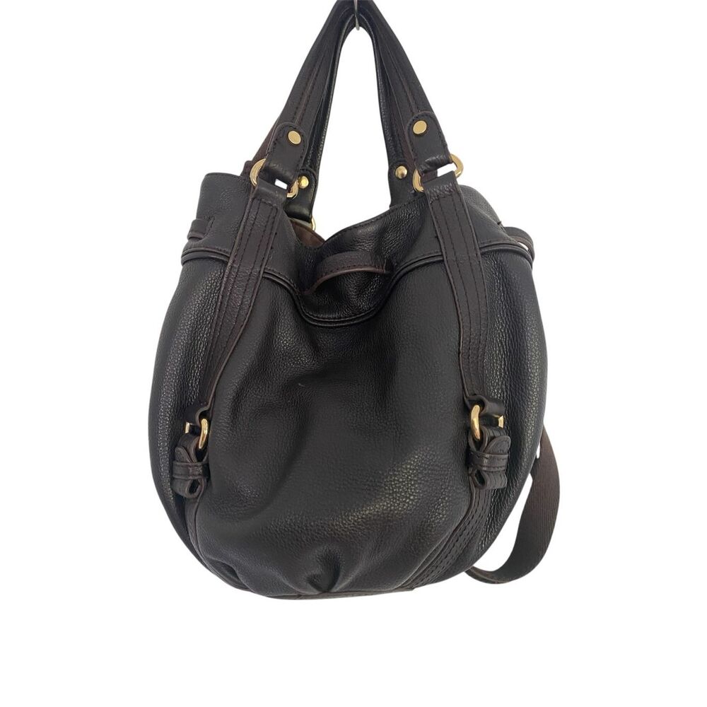 The Sak Dark  Brown Bucket Drawstring Bag Medium Size